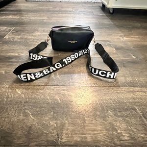 Small Leather Shoulder Crossbody Purse W/ Rainbow Zipper NEW